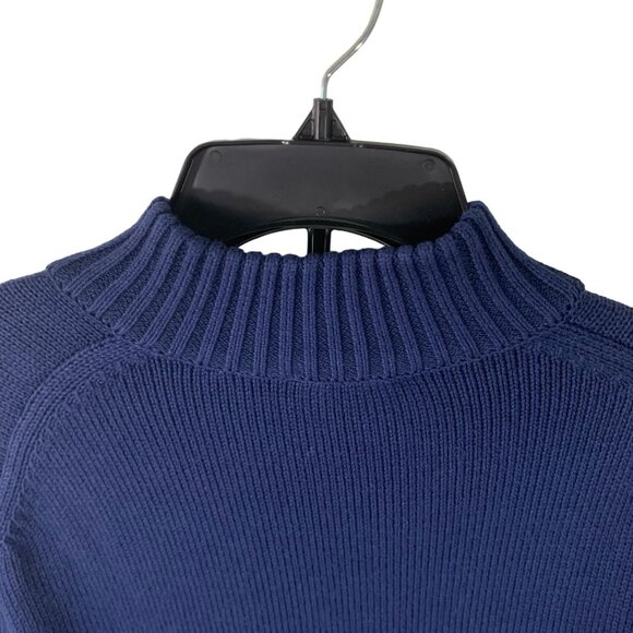 Izod Nordic Fair Isle Mens Half-Zip Sweater Large Blue & White - Picture 4 of 9